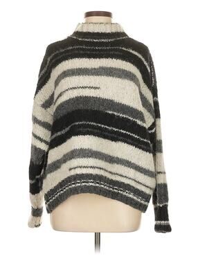NWOT Studio Fantastique Grey White Black Space Dye Alpaca Sweater S